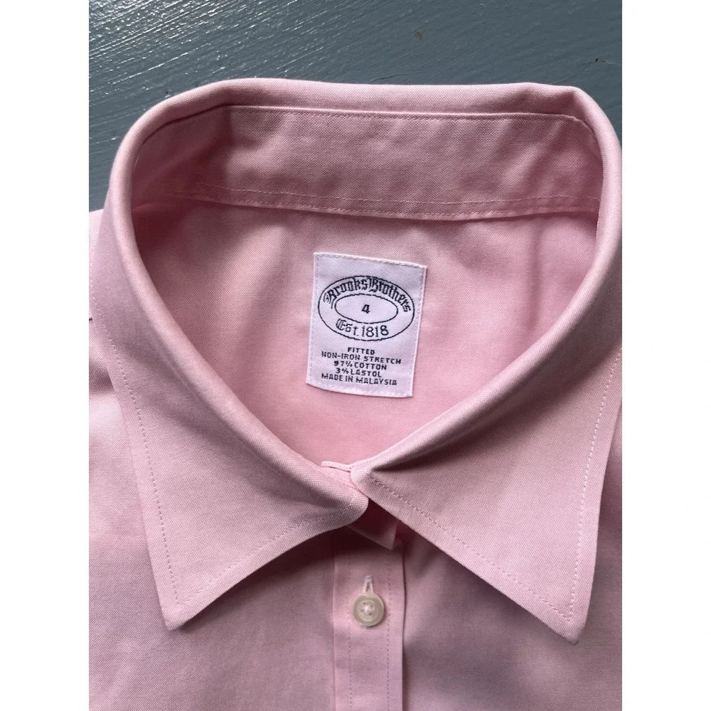 Brooks Brothers Pink 3/4 Sleeve‎ Button Down Shirt Women's 4 Preppy Classic